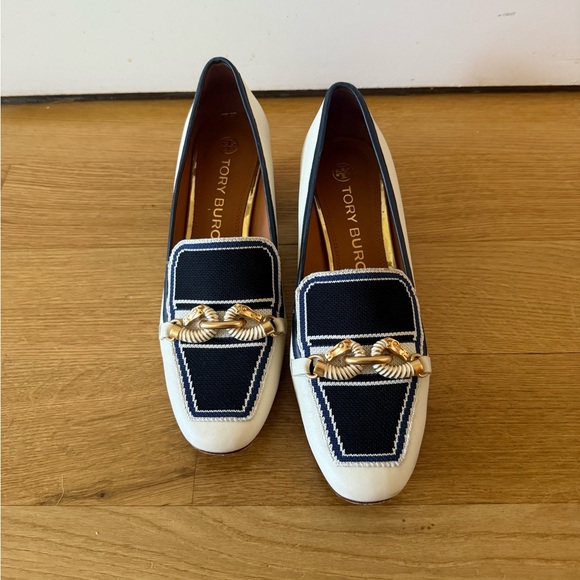 Tory Burch Shoes - Tory Burch Blue and White Flats with Chic Design